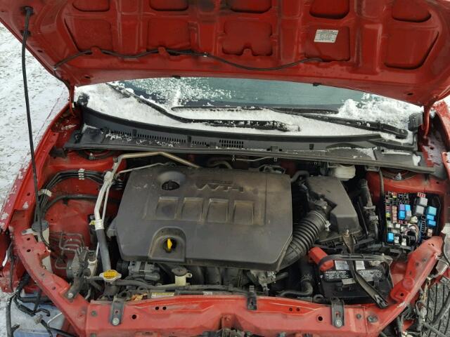 2T1BURHE1EC126673 - 2014 TOYOTA COROLLA L RED photo 7