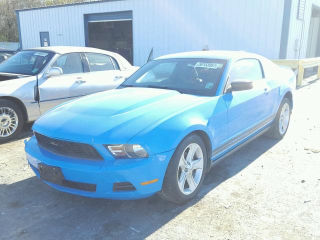 1ZVBP8AN6A5142819 - 2010 FORD MUSTANG BLUE photo 2