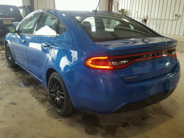 1C3CDFAA4FD432575 - 2015 DODGE DART SE BLUE photo 3