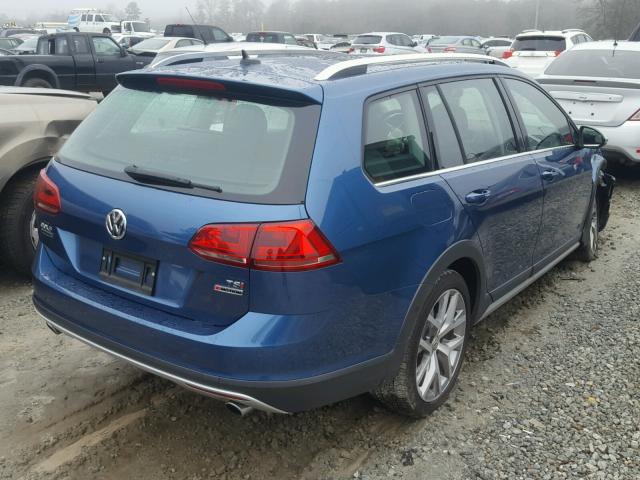 3VWH17AUXHM526717 - 2017 VOLKSWAGEN GOLF ALLTR BLUE photo 4