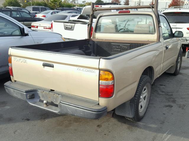 5TENL42N02Z113740 - 2002 TOYOTA TACOMA BEIGE photo 4