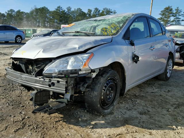 3N1AB7AP8EY311369 - 2014 NISSAN SENTRA S SILVER photo 2