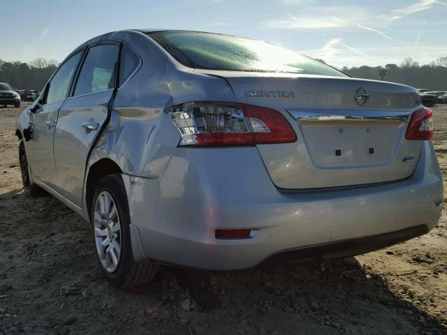 3N1AB7AP8EY311369 - 2014 NISSAN SENTRA S SILVER photo 3