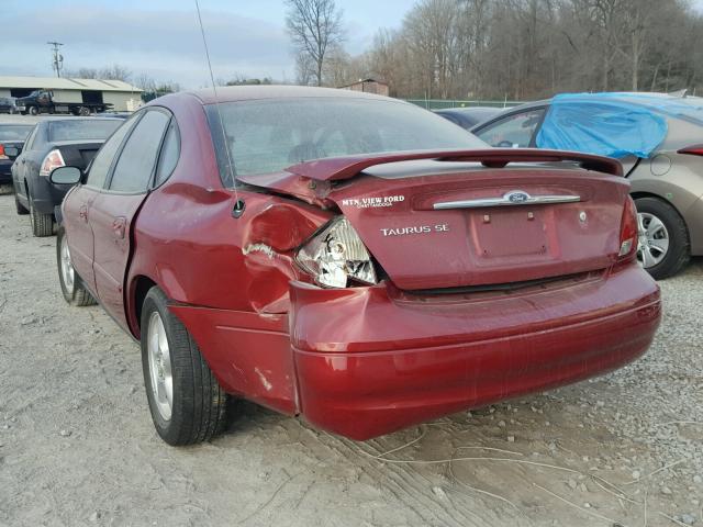 1FAFP53U92A173620 - 2002 FORD TAURUS SE RED photo 3