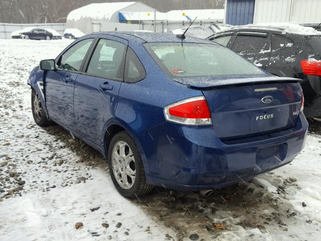 1FAHP35N18W173643 - 2008 FORD FOCUS SE BLUE photo 3