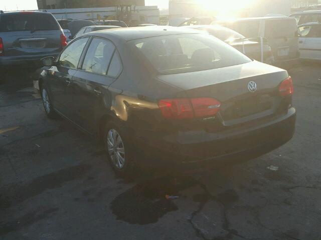 3VW2K7AJ0DM353387 - 2013 VOLKSWAGEN JETTA BASE BLACK photo 3