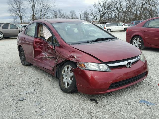 1HGFA16526L022378 - 2006 HONDA CIVIC LX RED photo 1