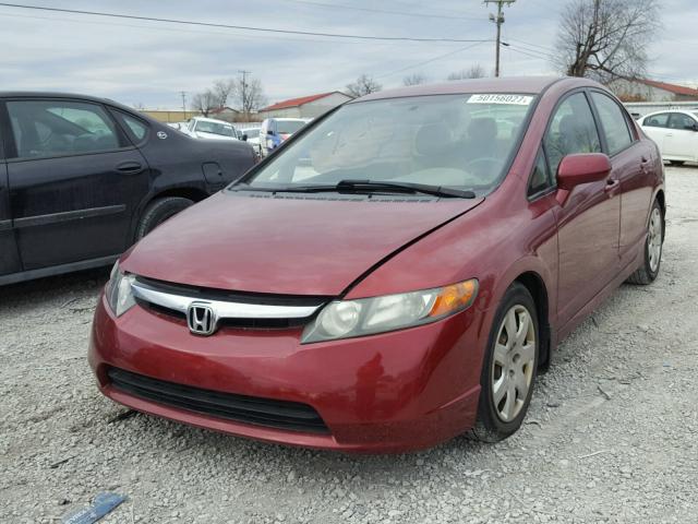 1HGFA16526L022378 - 2006 HONDA CIVIC LX RED photo 2