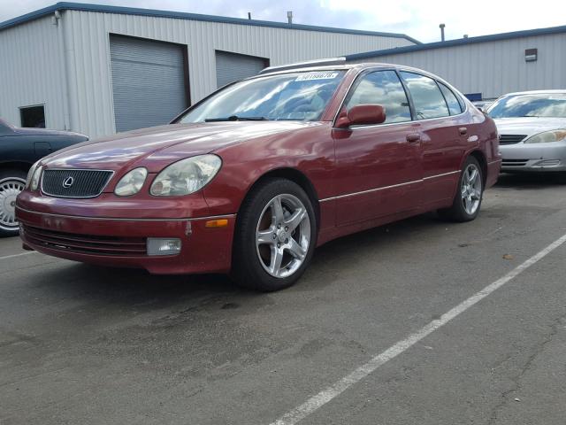 JT8BH68X0X0020554 - 1999 LEXUS GS 400 RED photo 2