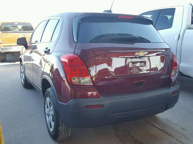 3GNCJKSB7GL239506 - 2016 CHEVROLET TRAX LS MAROON photo 3