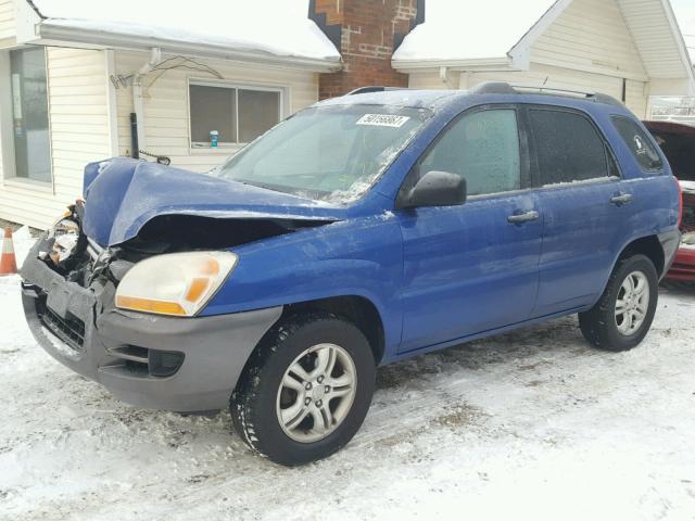 KNDJE723487540699 - 2008 KIA SPORTAGE E BLUE photo 2