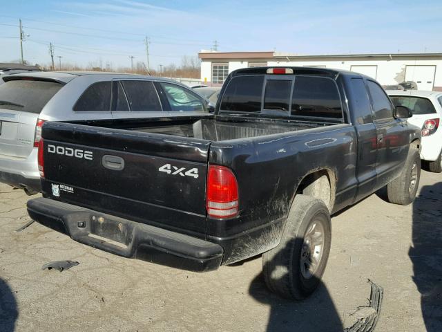 1B7GG22X71S187453 - 2001 DODGE DAKOTA BLACK photo 4