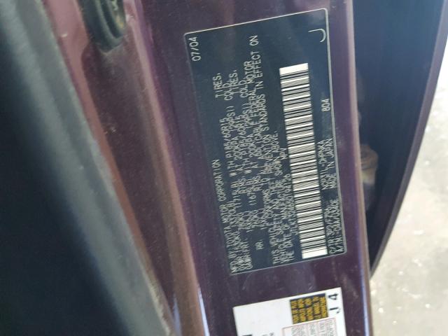 JTLKT324650194126 - 2005 TOYOTA SCION XB იასამნისფერი ფოტო 10