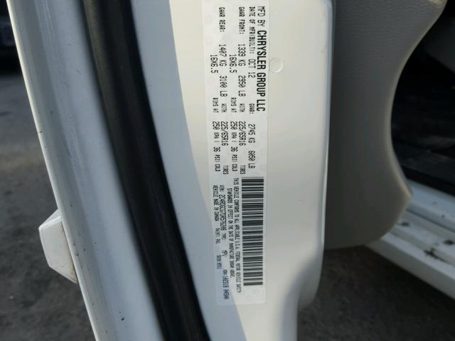 2C4RDGCG7DR576208 - 2013 DODGE GRAND CARA WHITE photo 10