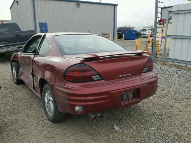 1G2NF12EX1M613129 - 2001 PONTIAC GRAND AM S MAROON photo 3