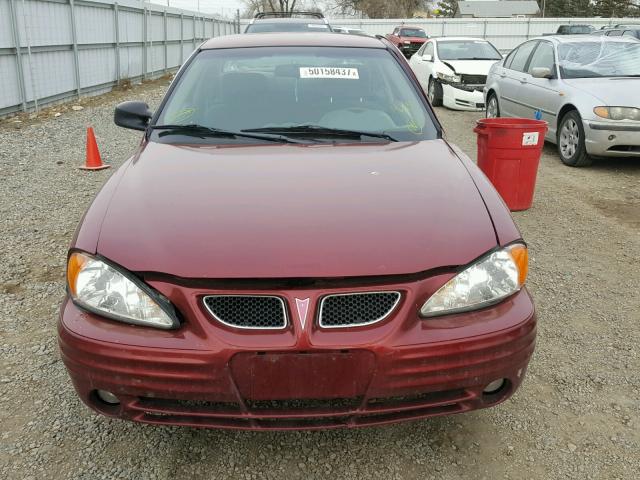 1G2NF12EX1M613129 - 2001 PONTIAC GRAND AM S MAROON photo 9