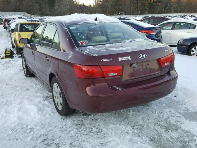 5NPET46C39H411074 - 2009 HYUNDAI SONATA GLS RED photo 3