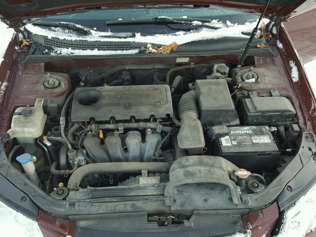 5NPET46C39H411074 - 2009 HYUNDAI SONATA GLS RED photo 7