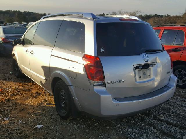 5N1BV28U37N103080 - 2007 NISSAN QUEST S SILVER photo 3