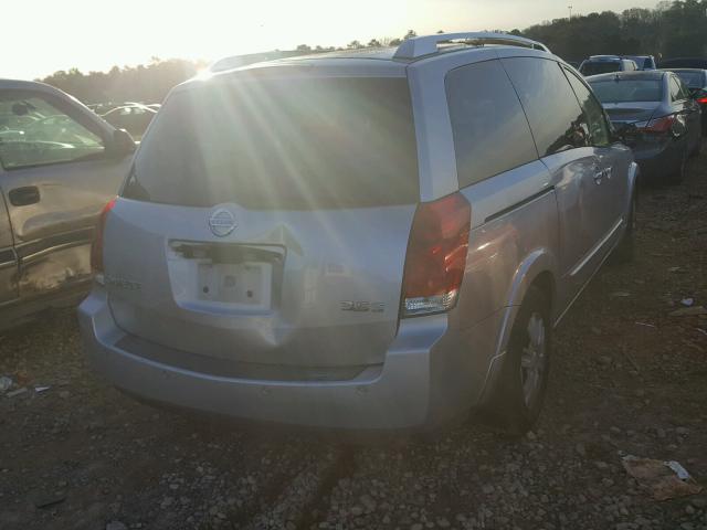 5N1BV28U37N103080 - 2007 NISSAN QUEST S SILVER photo 4