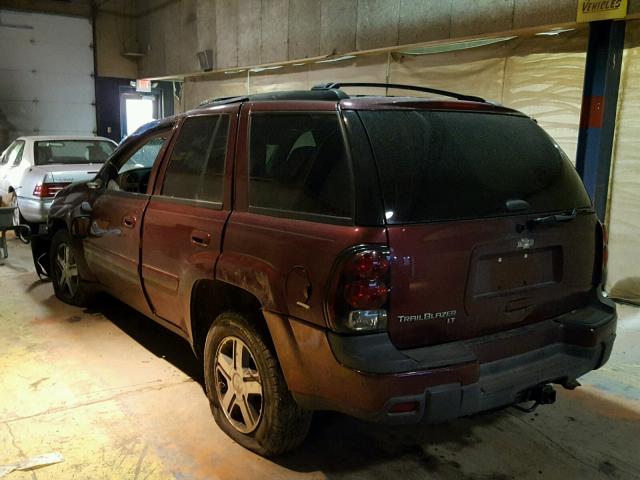 1GNDT13S252300184 - 2005 CHEVROLET TRAILBLAZE MAROON photo 3