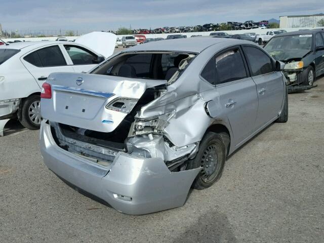 3N1AB7AP6EY258185 - 2014 NISSAN SENTRA S SILVER photo 4