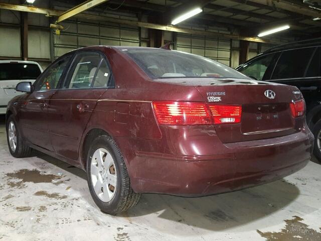 5NPET4AC1AH628652 - 2010 HYUNDAI SONATA GLS MAROON photo 3