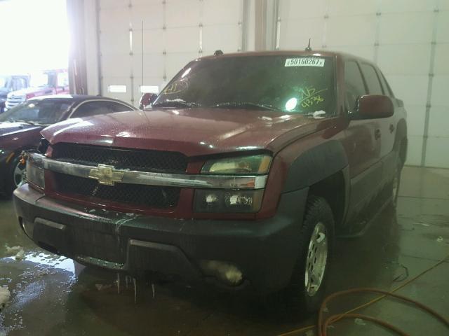 3GNEK12T34G184338 - 2004 CHEVROLET AVALANCHE BURGUNDY photo 2