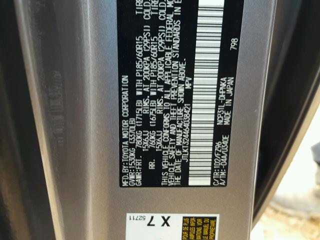 JTLKT324464038421 - 2006 TOYOTA SCION XB Plata foto 10