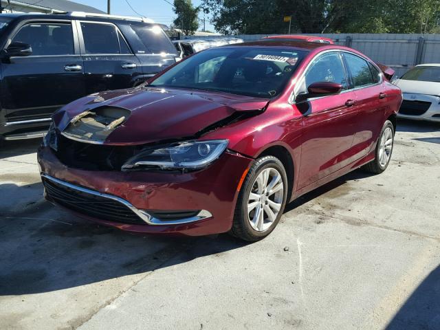 1C3CCCAB5FN629369 - 2015 CHRYSLER 200 LIMITE MAROON photo 2