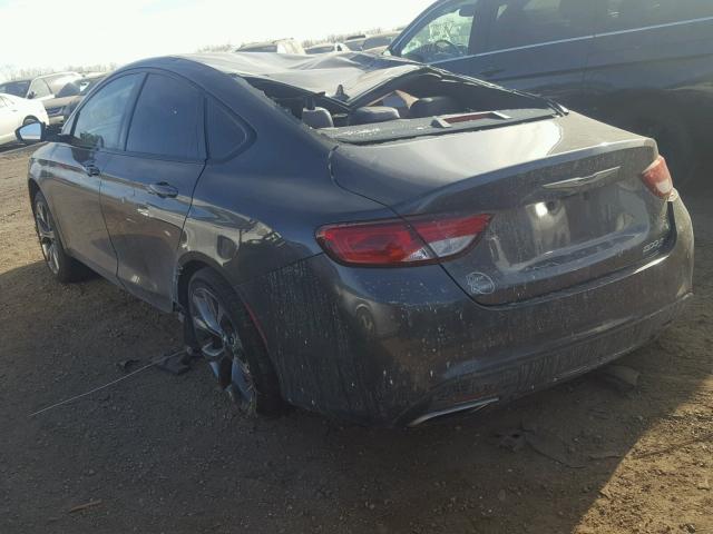 1C3CCCBGXFN516205 - 2015 CHRYSLER 200 S GRAY photo 3