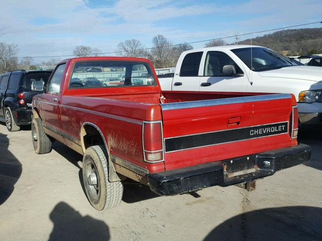 1GCCT14R6G2126929 - 1986 CHEVROLET S TRUCK S1 RED photo 3