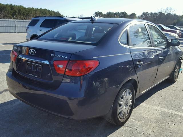 KMHDU4AD8AU014975 - 2010 HYUNDAI ELANTRA BL BLUE photo 4