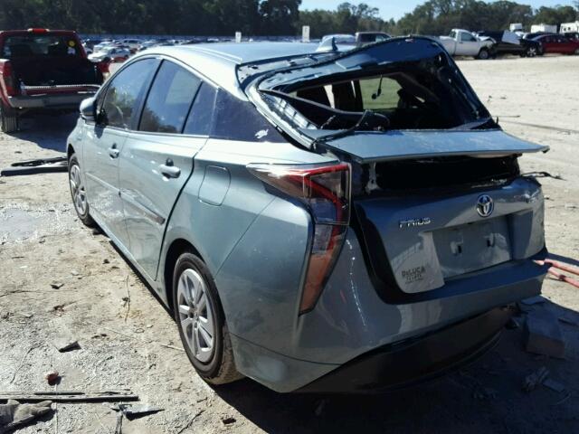 JTDKBRFU8G3018501 - 2016 TOYOTA PRIUS GREEN photo 3