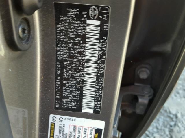 2T1BR32E07C840255 - 2007 TOYOTA COROLLA CE GRAY photo 10