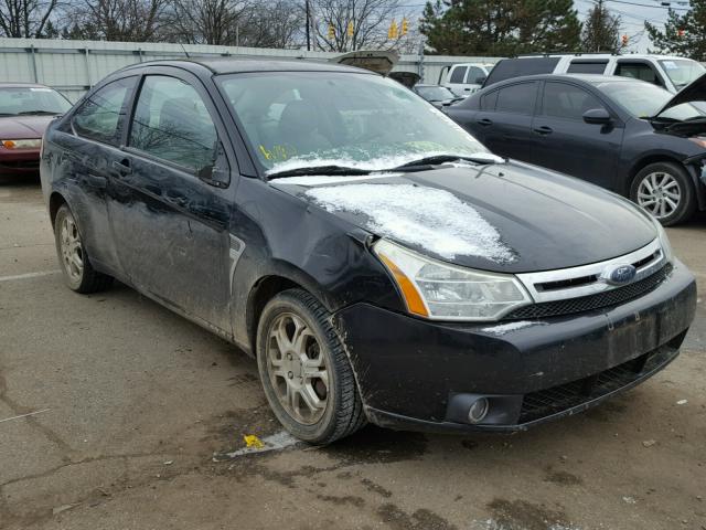 1FAHP33N08W110116 - 2008 FORD FOCUS SE BLACK photo 1