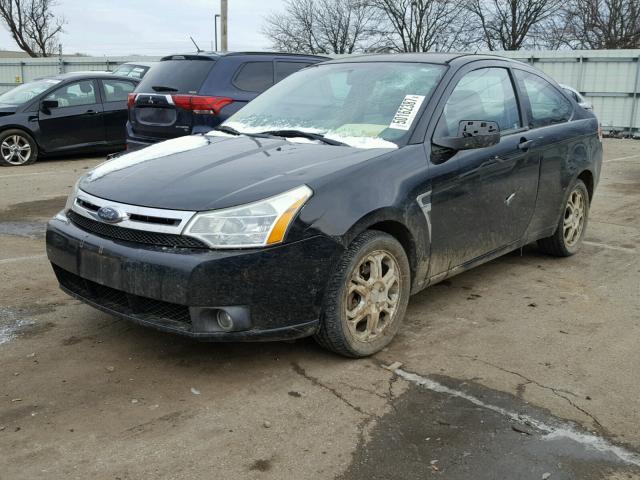 1FAHP33N08W110116 - 2008 FORD FOCUS SE BLACK photo 2