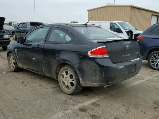 1FAHP33N08W110116 - 2008 FORD FOCUS SE BLACK photo 3