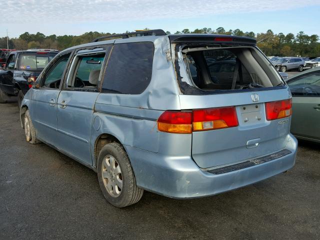 5FNRL18894B123124 - 2004 HONDA ODYSSEY EX BLUE photo 3