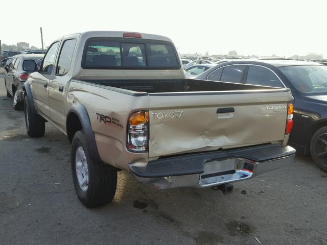 5TEGM92N61Z748074 - 2001 TOYOTA TACOMA DOU GOLD photo 3