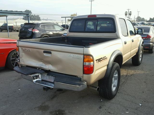 5TEGM92N61Z748074 - 2001 TOYOTA TACOMA DOU GOLD photo 4