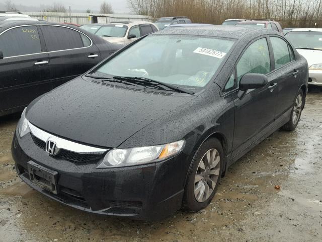1HGFA16929L023733 - 2009 HONDA CIVIC EXL BLACK photo 2