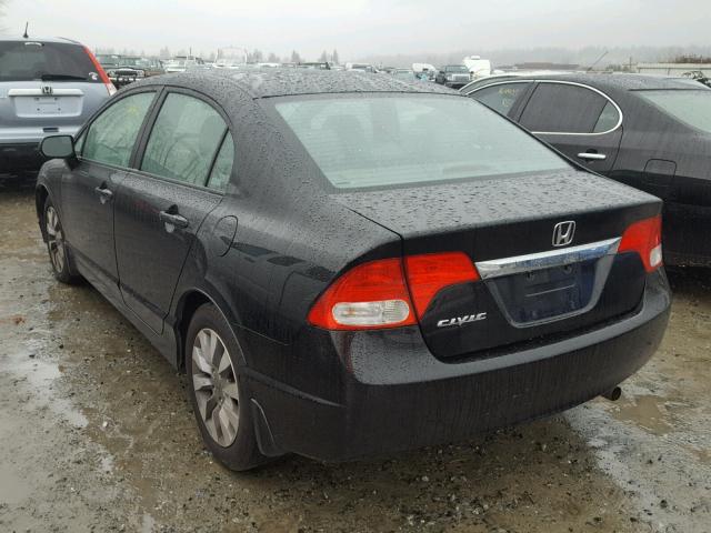 1HGFA16929L023733 - 2009 HONDA CIVIC EXL BLACK photo 3