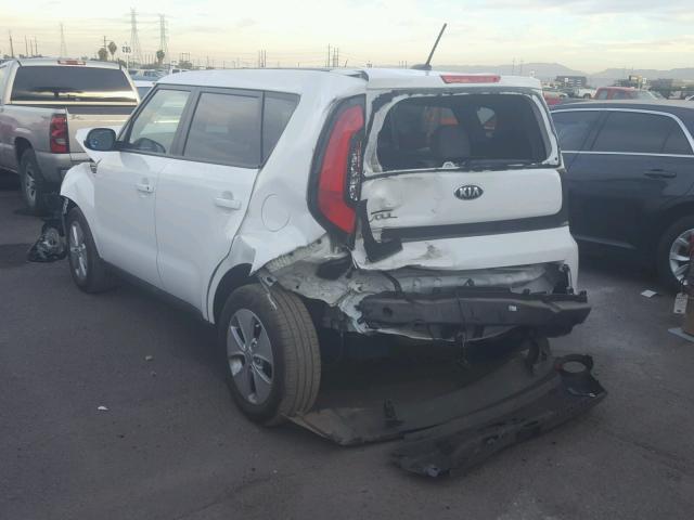 KNDJN2A23F7179703 - 2015 KIA SOUL WHITE photo 3