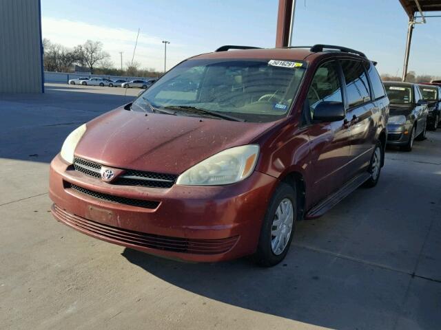 5TDZA23C84S038634 - 2004 TOYOTA SIENNA CE MAROON photo 2