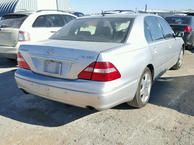 JTHBN36F640141196 - 2004 LEXUS LS 430 SILVER photo 4