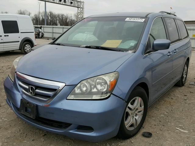 5FNRL38445B134140 - 2005 HONDA ODYSSEY EX BLUE photo 2