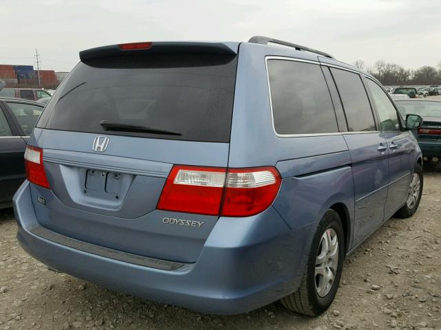 5FNRL38445B134140 - 2005 HONDA ODYSSEY EX BLUE photo 4