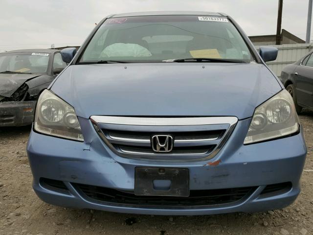 5FNRL38445B134140 - 2005 HONDA ODYSSEY EX BLUE photo 9