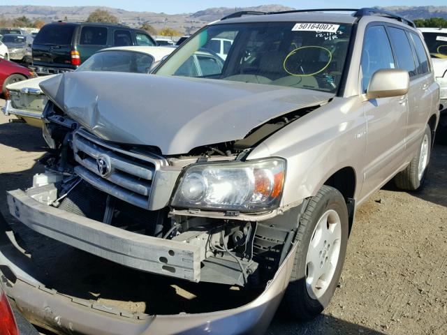 JTEDP21A660091912 - 2006 TOYOTA HIGHLANDER BEIGE photo 2